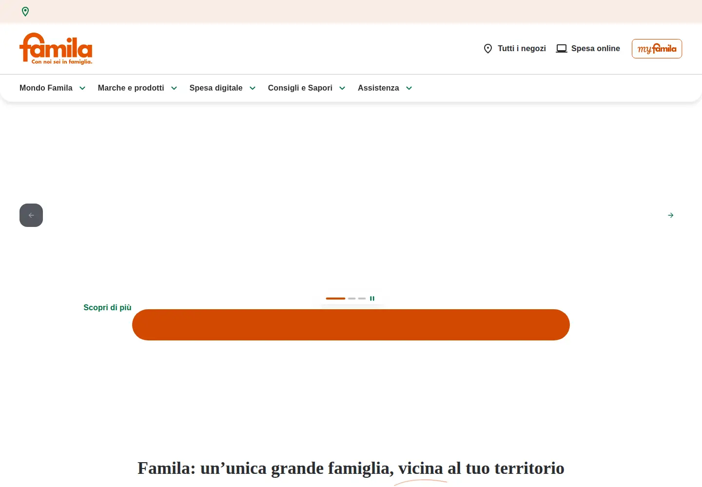 Screenshot of famila.it