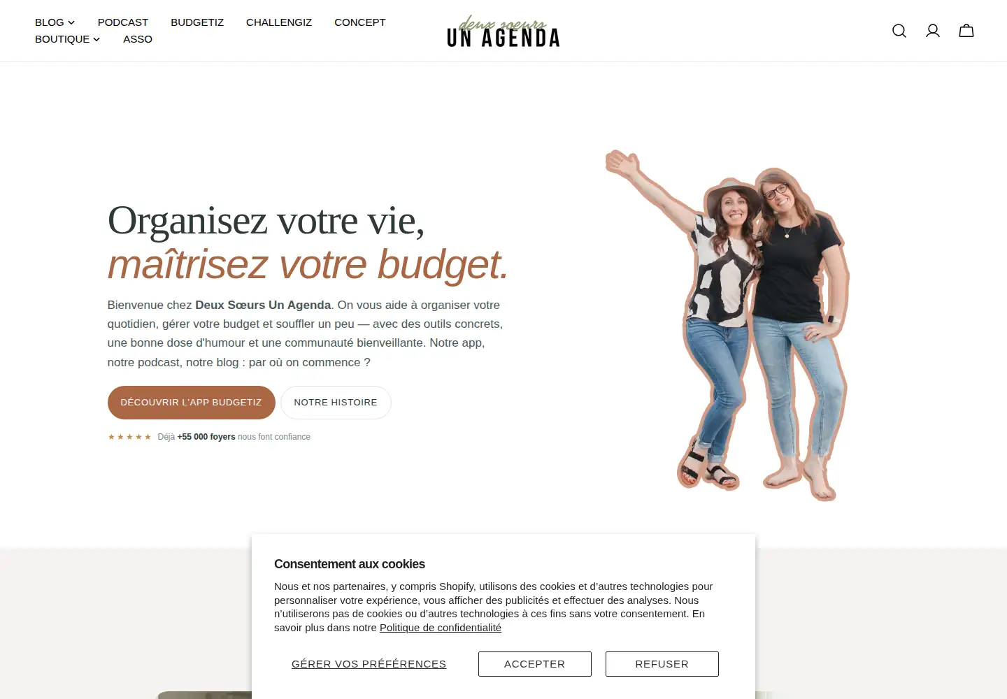 Screenshot of deuxsoeursunagenda.com