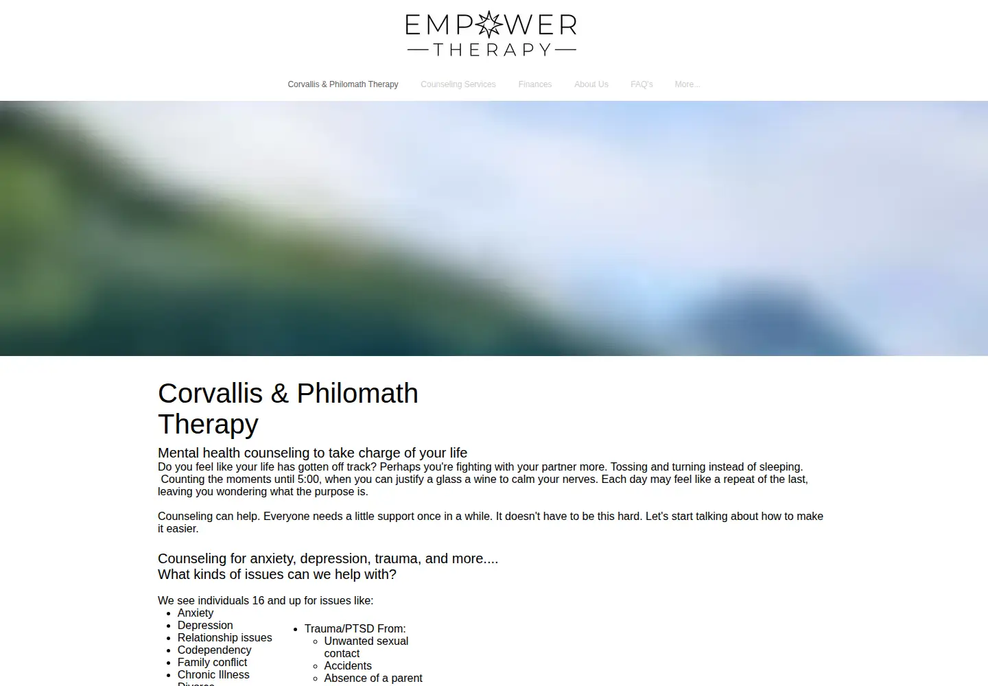 Screenshot of empowertherapyoregon.com