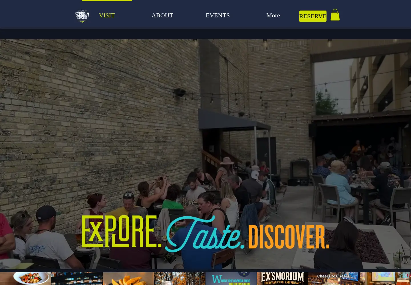 Captured homepage of exploriumbrew.com in the current scan