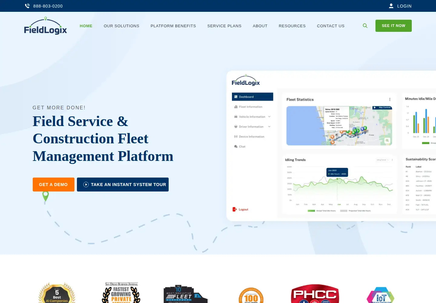 Captured homepage of fieldlogix.com in the current scan