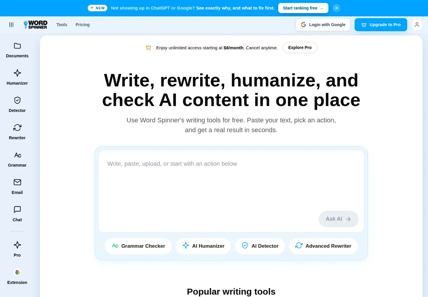 Screenshot of word-spinner.com