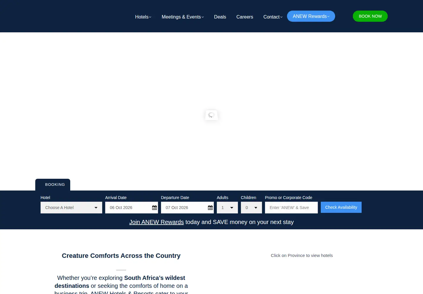 Screenshot of anewhotels.com