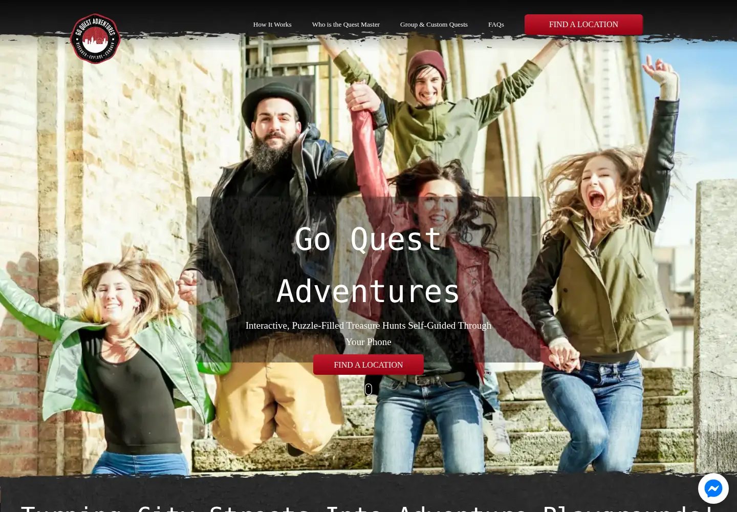 Captured homepage of goquestadventures.com in the current scan