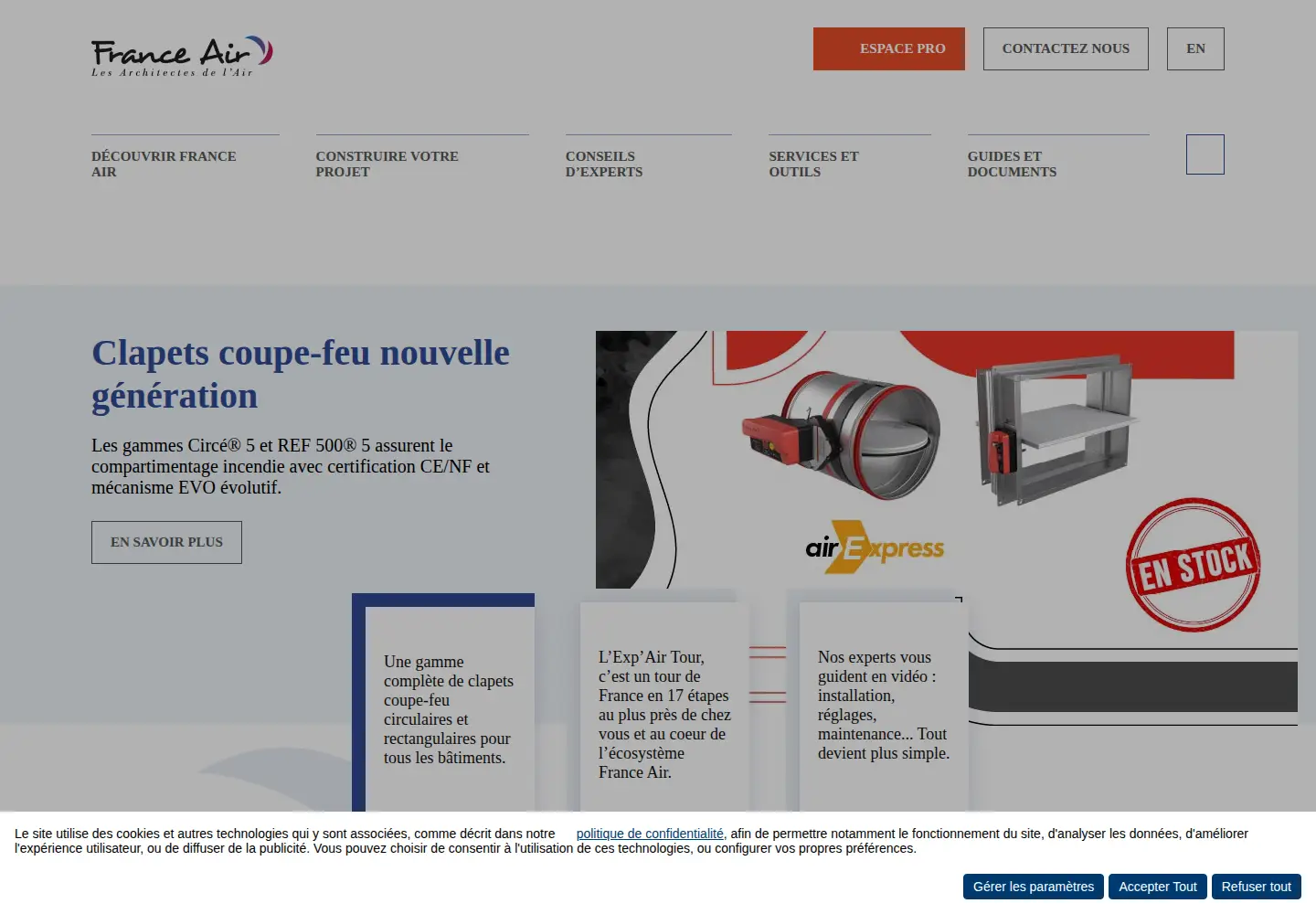 Captured homepage of france-air.com in the current scan
