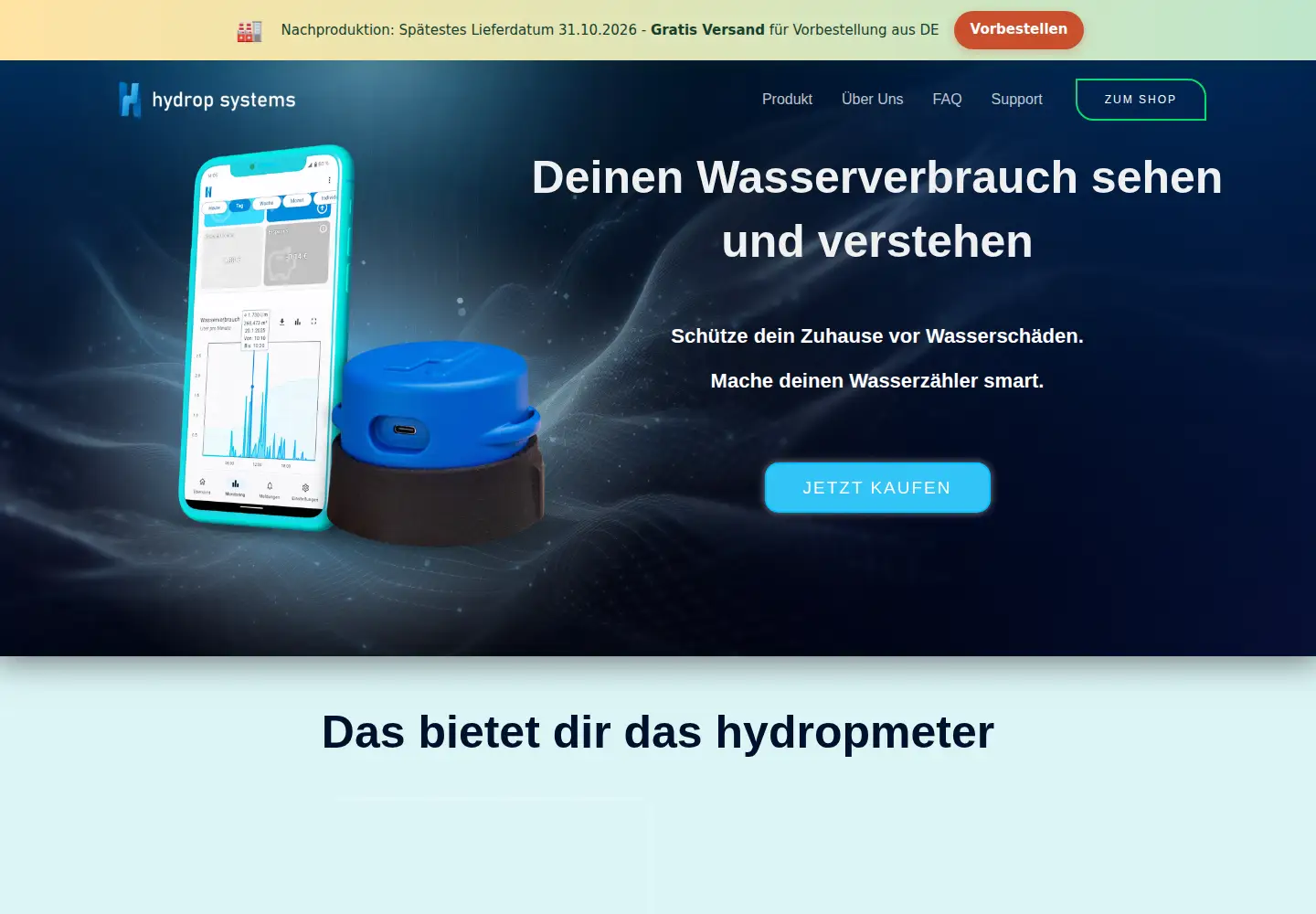 Captured homepage of hydrop-systems.com in the current scan