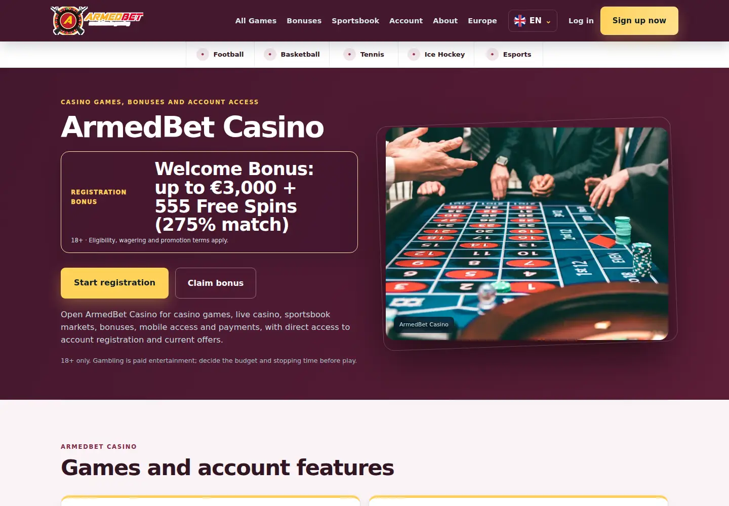 Screenshot of armedbet.eu