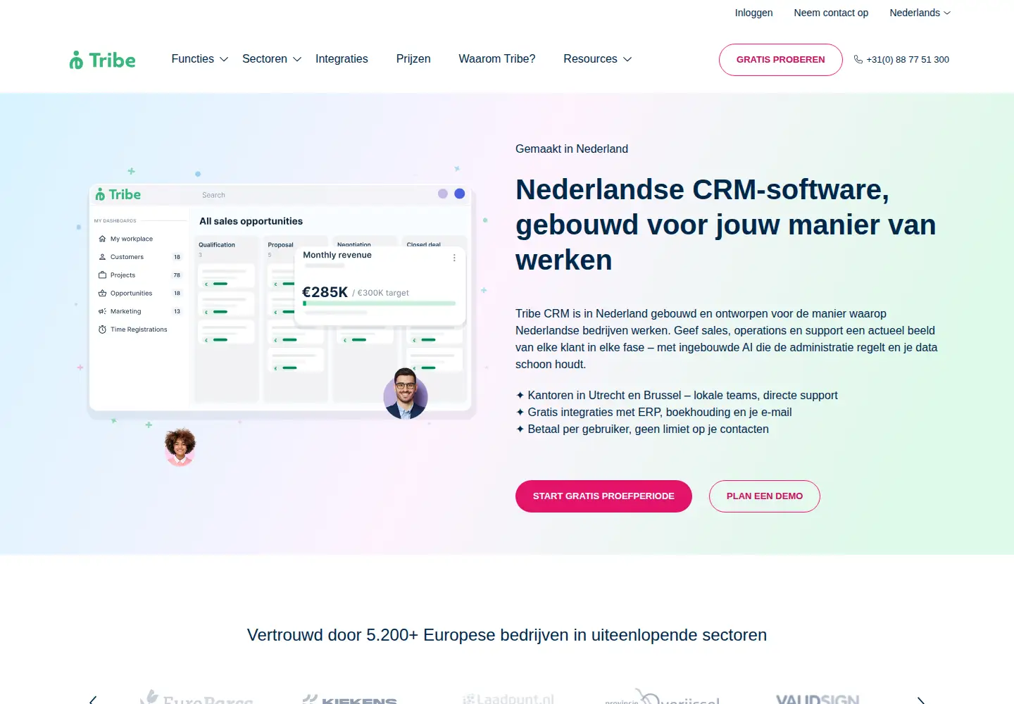 Screenshot of tribecrm.nl