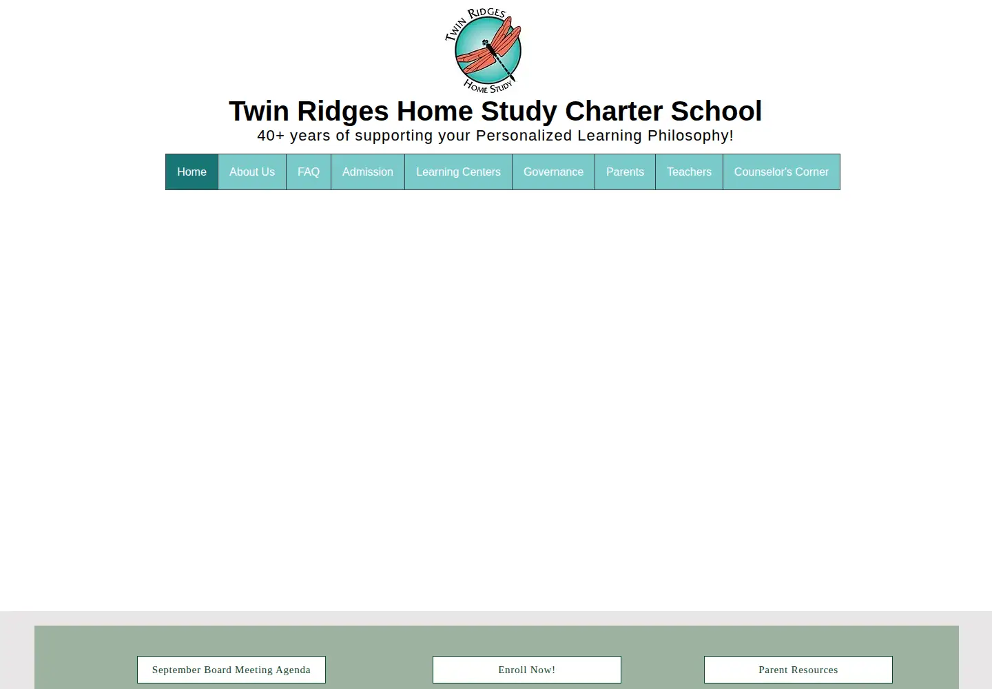 Captured homepage of twinridgeshomestudy.org in the current scan