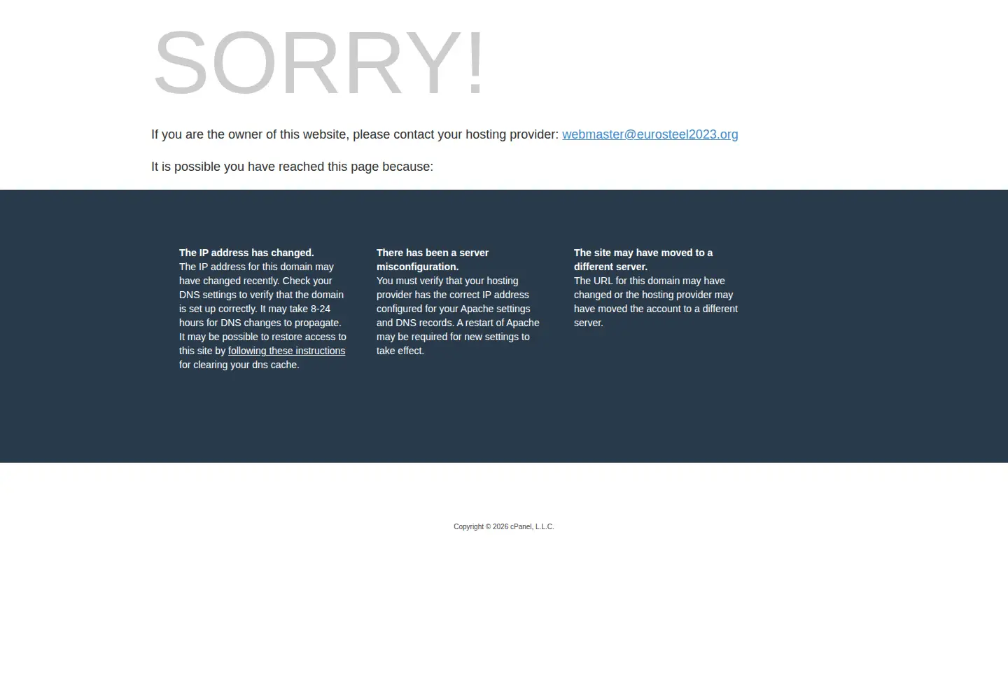 Screenshot of eurosteel2023.org
