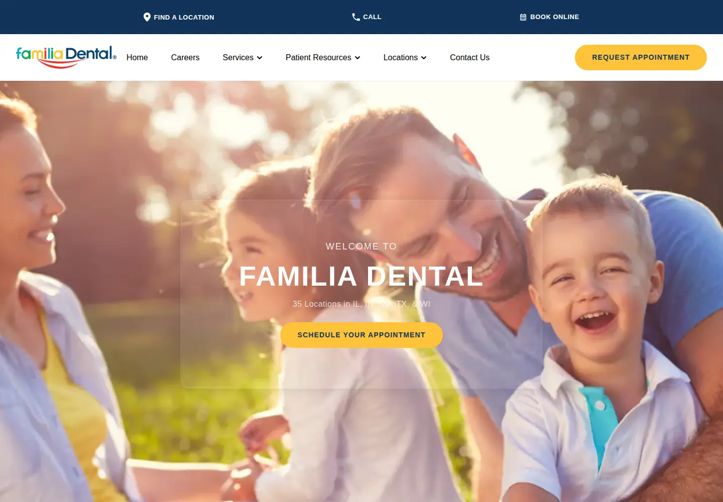 Screenshot of familiadental.com