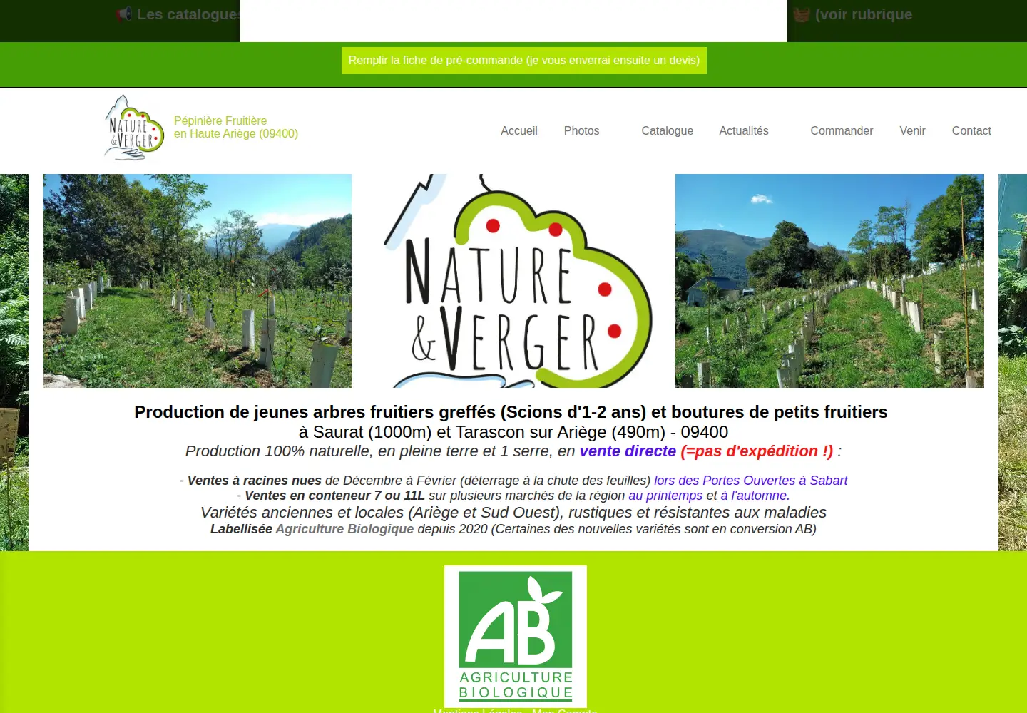 Screenshot of natureetverger.fr