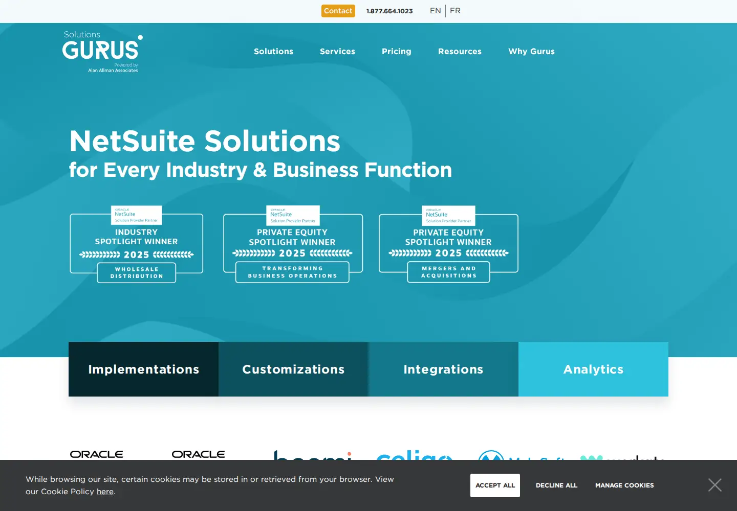 Screenshot of gurussolutions.com