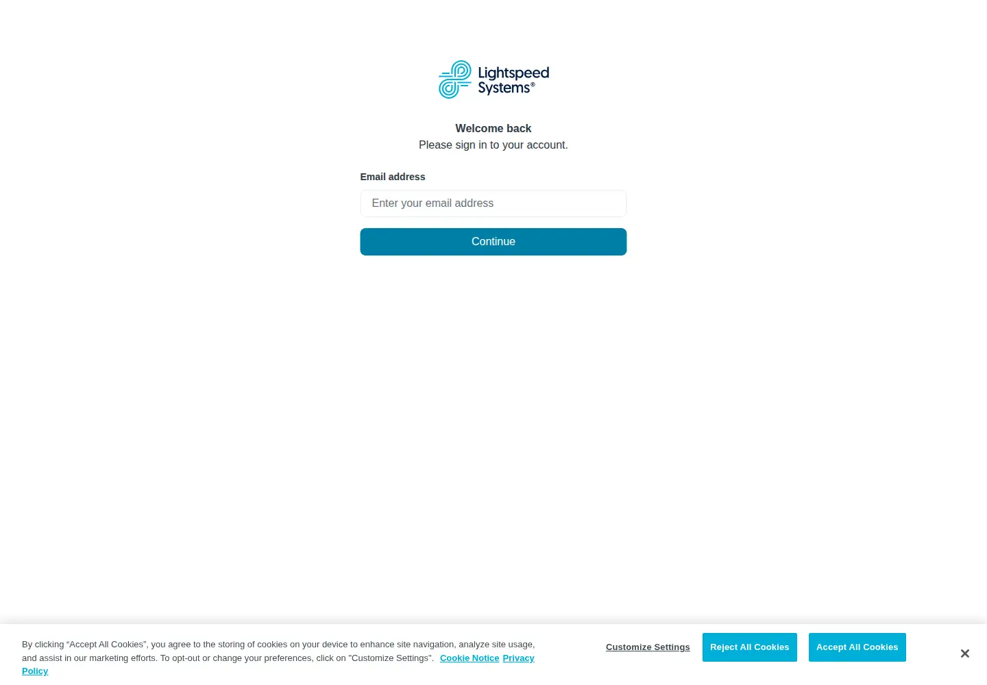Captured homepage of lightspeedsystems.app in the current scan