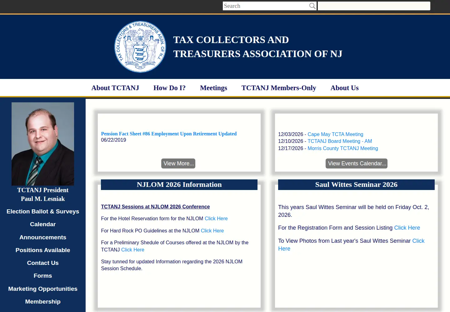 Captured homepage of tctanj.org in the current scan