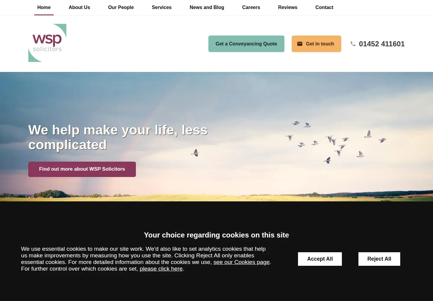 Captured homepage of wspsolicitors.com in the current scan