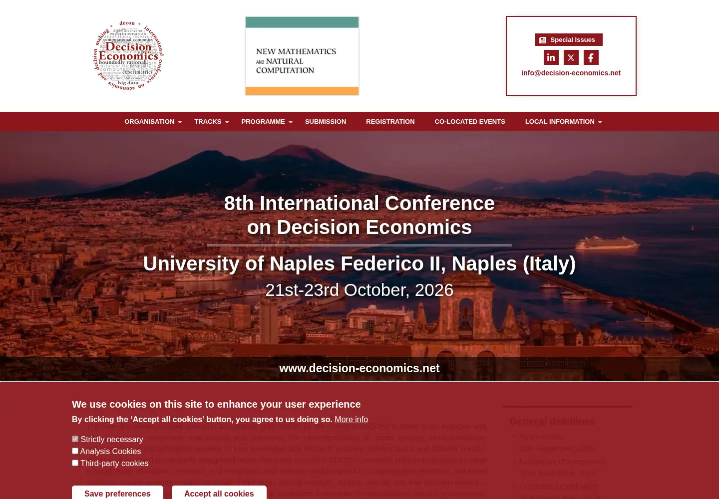 Captured homepage of decision-economics.net in the current scan