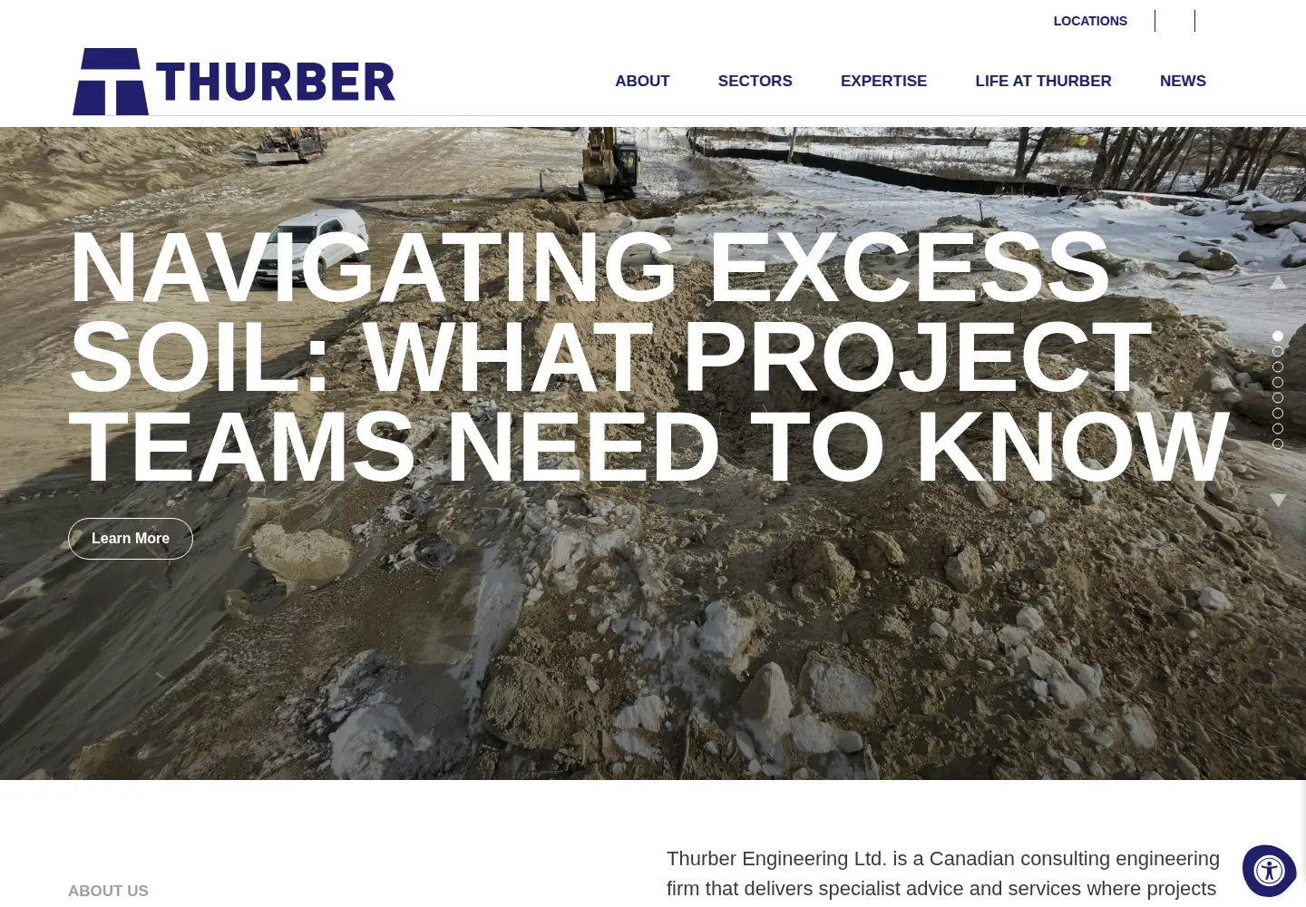 Captured homepage of thurber.ca in the current scan