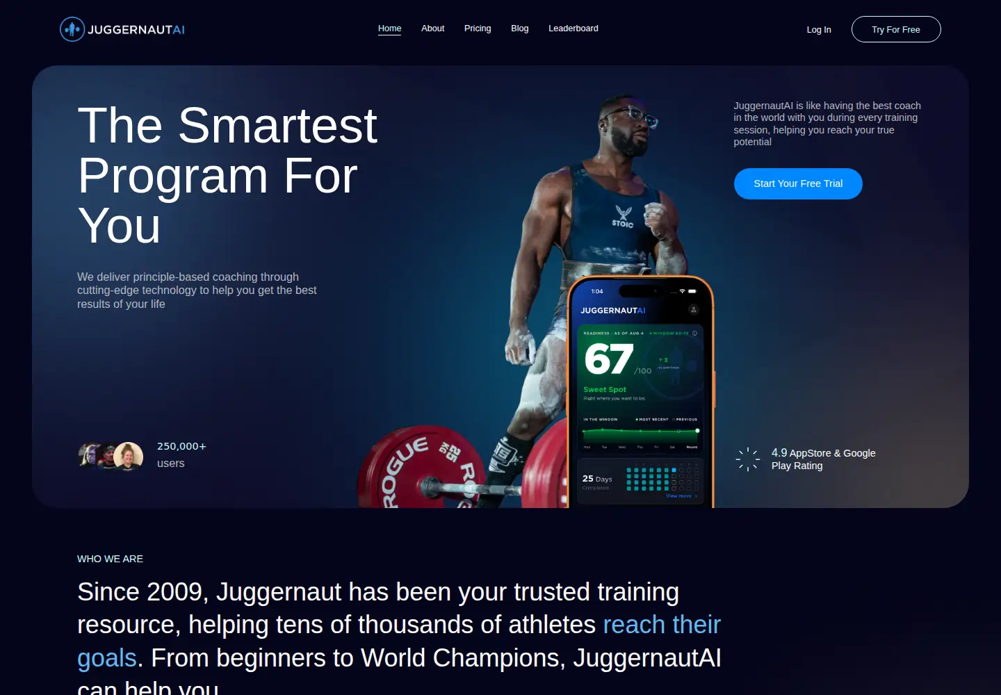 Screenshot of juggernautai.app