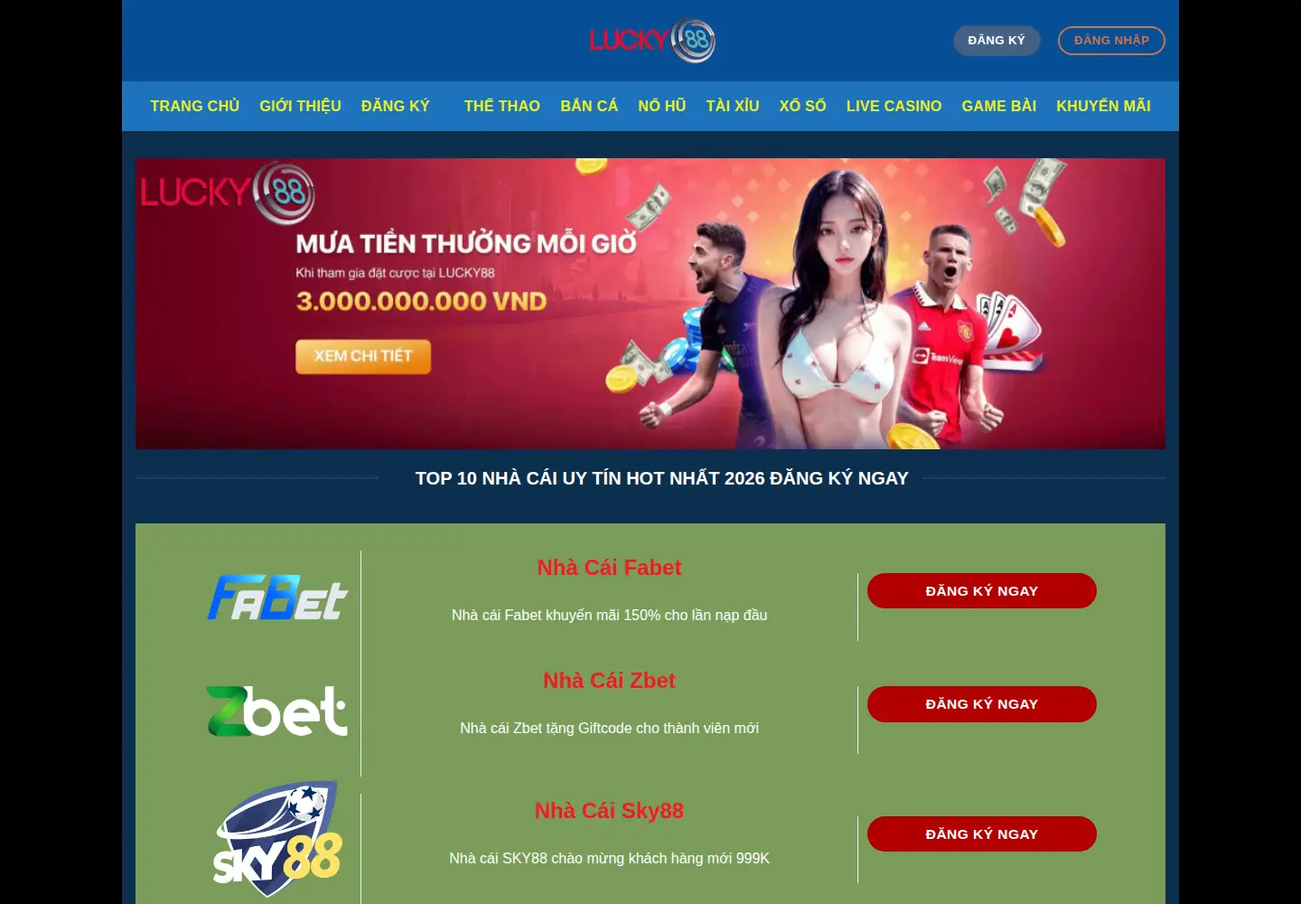 Captured homepage of lucky88c.mobile in the current scan