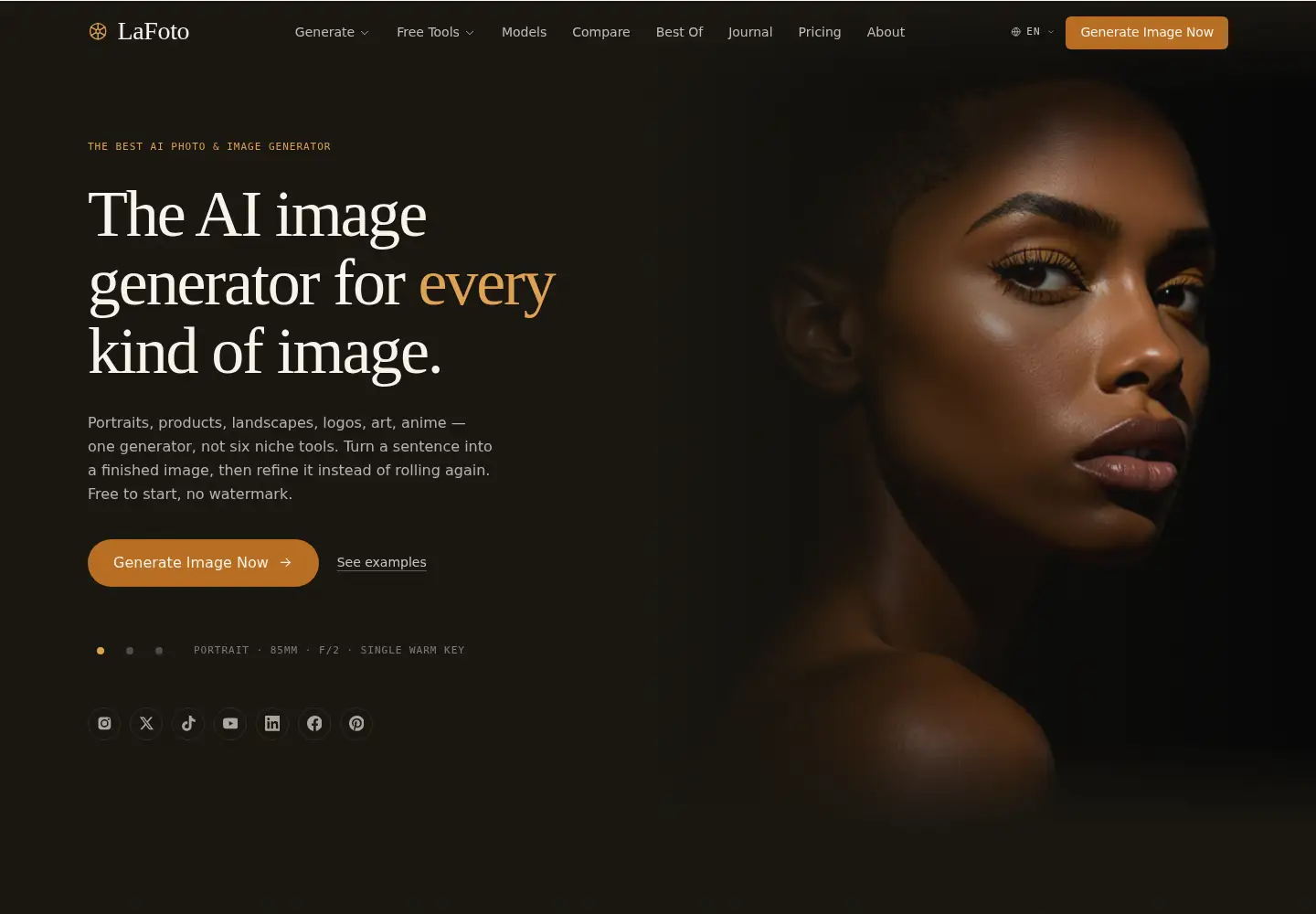Screenshot of lafoto.ai