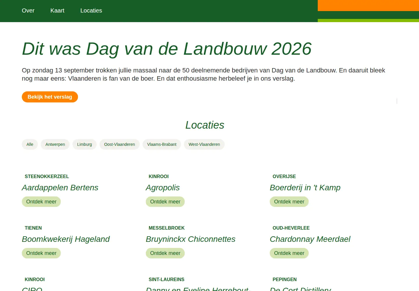 Screenshot of dagvandelandbouw.be