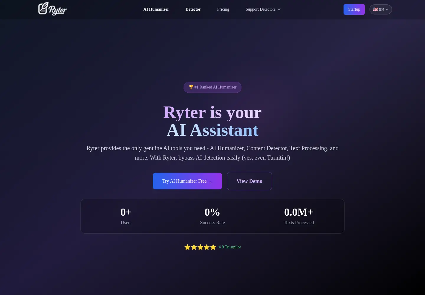 Captured homepage of ryter.pro in the current scan