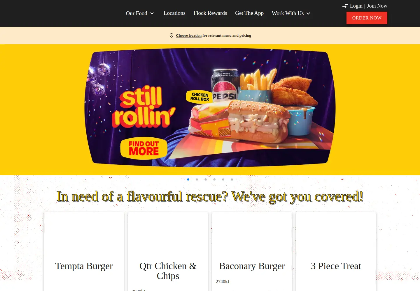 Captured homepage of chickentreat.com.au in the current scan