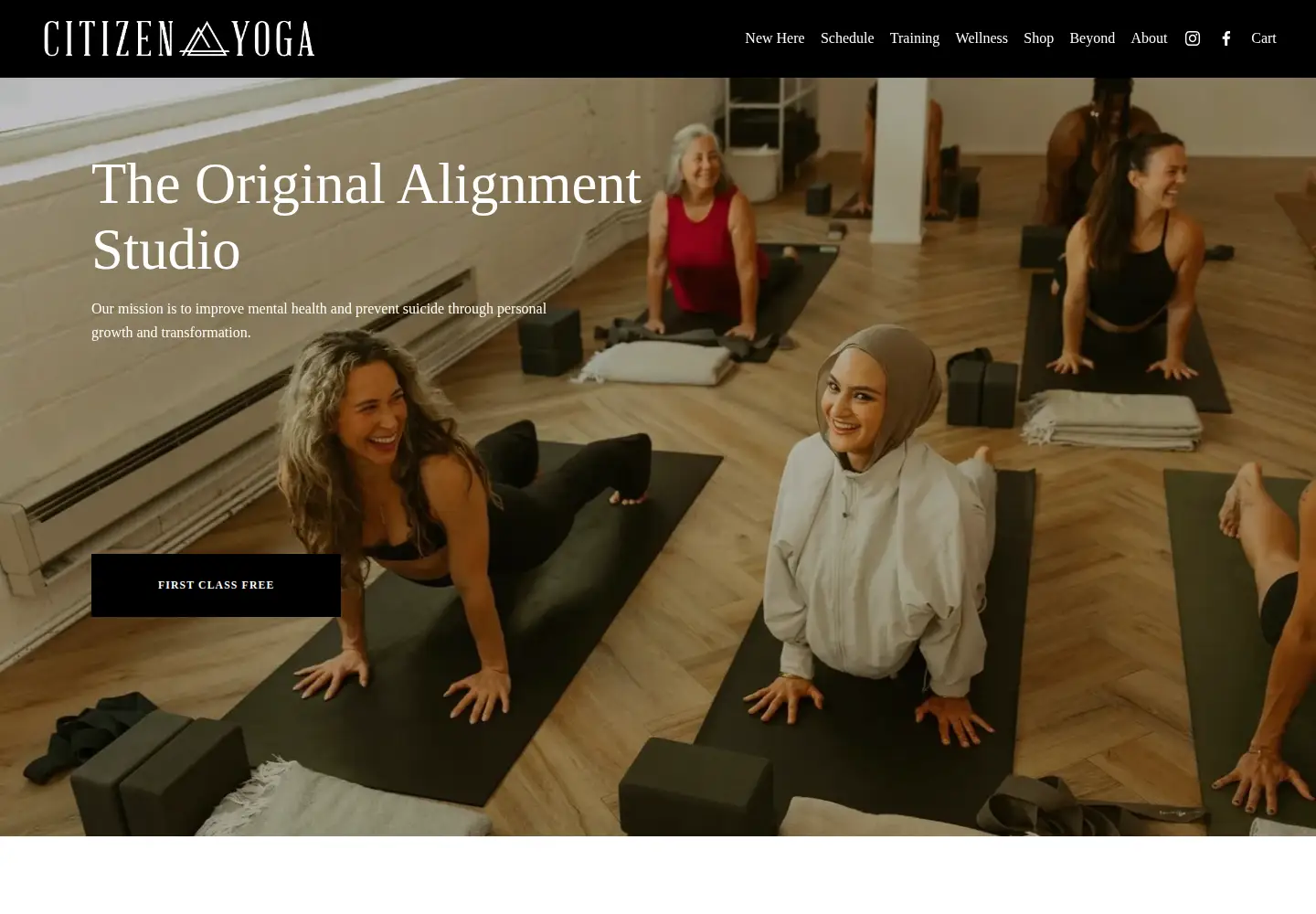Screenshot of citizenyogastudio.com