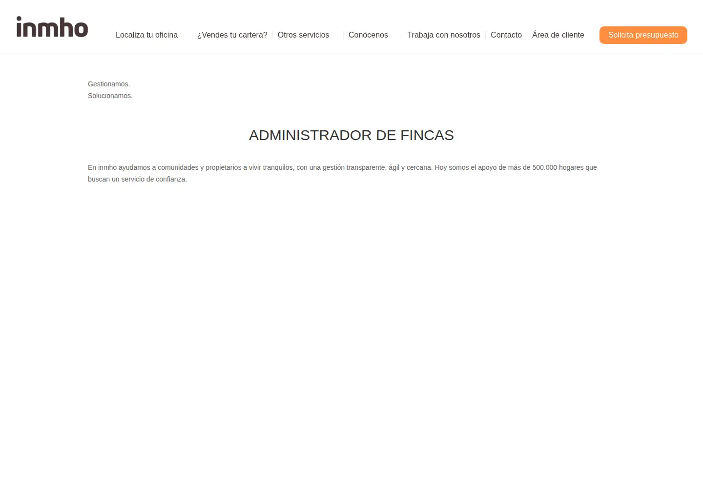 Captured homepage of inmho.es in the current scan
