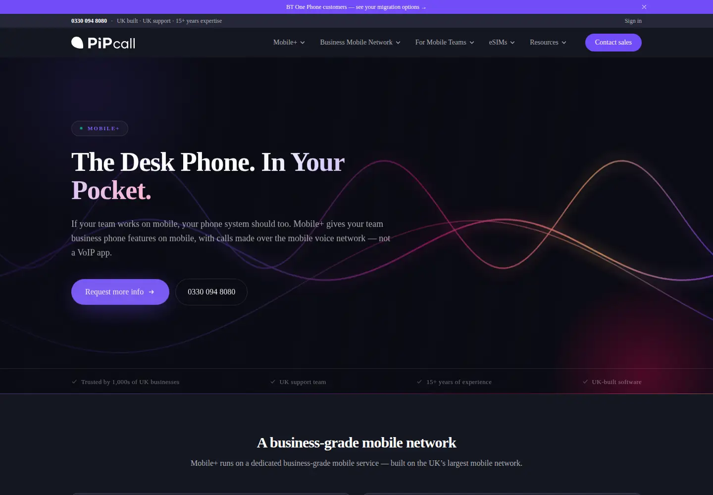 Screenshot of pipcall.com