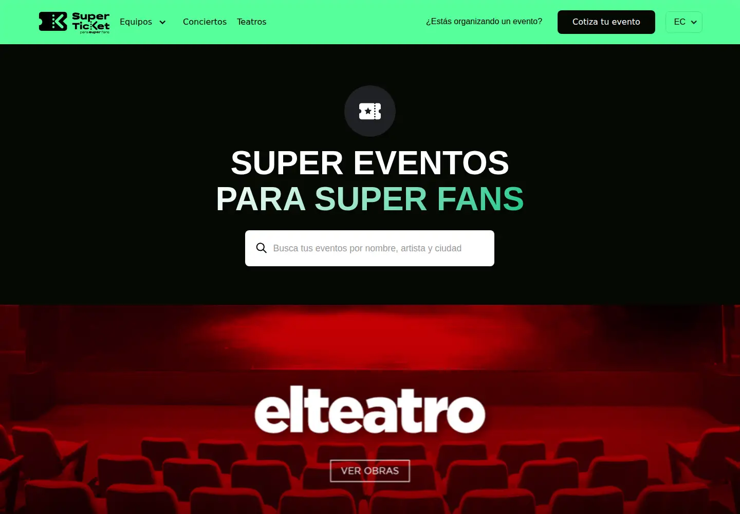 Screenshot of superticket.ec