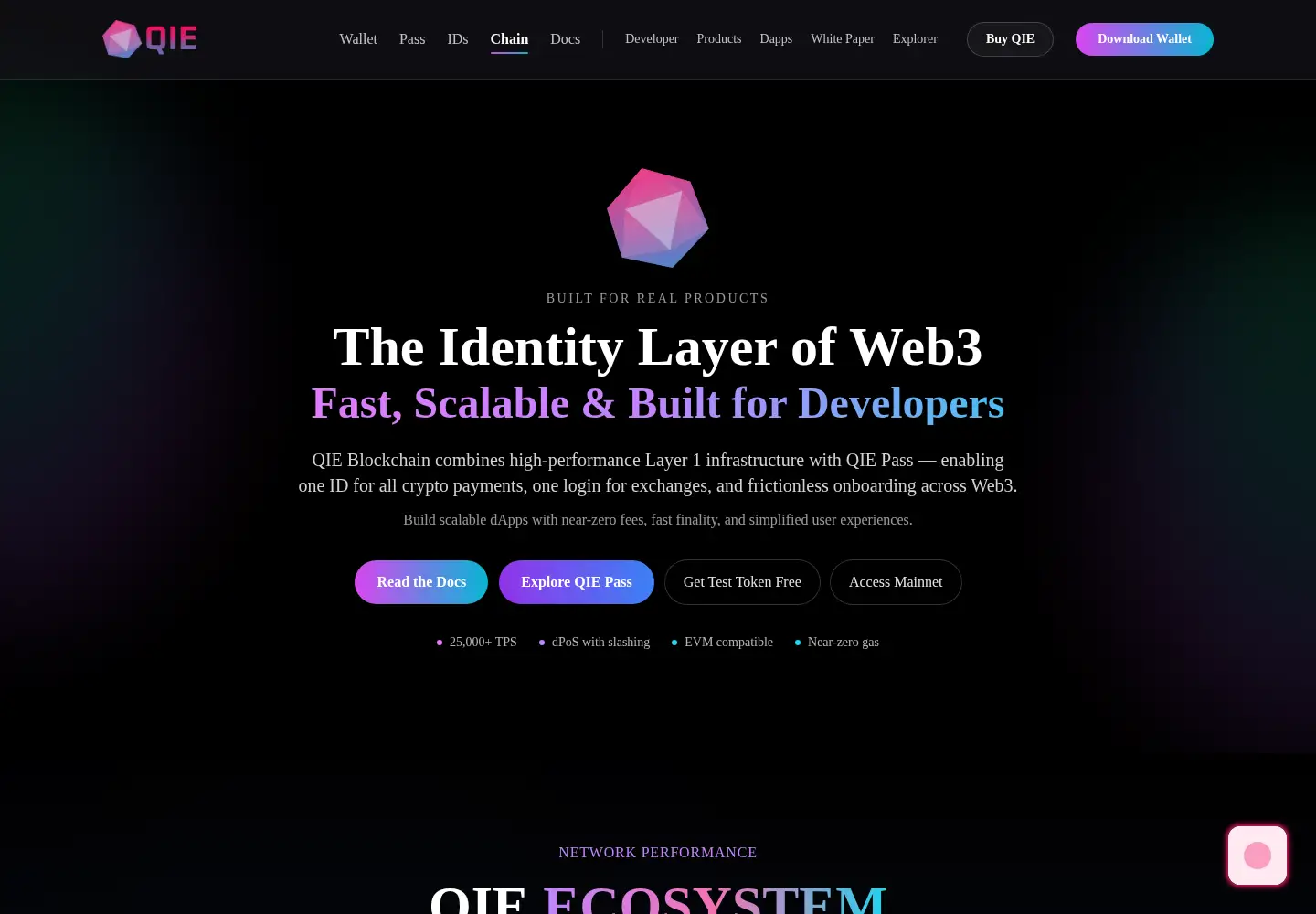 Captured homepage of qiblockchain.online in the current scan