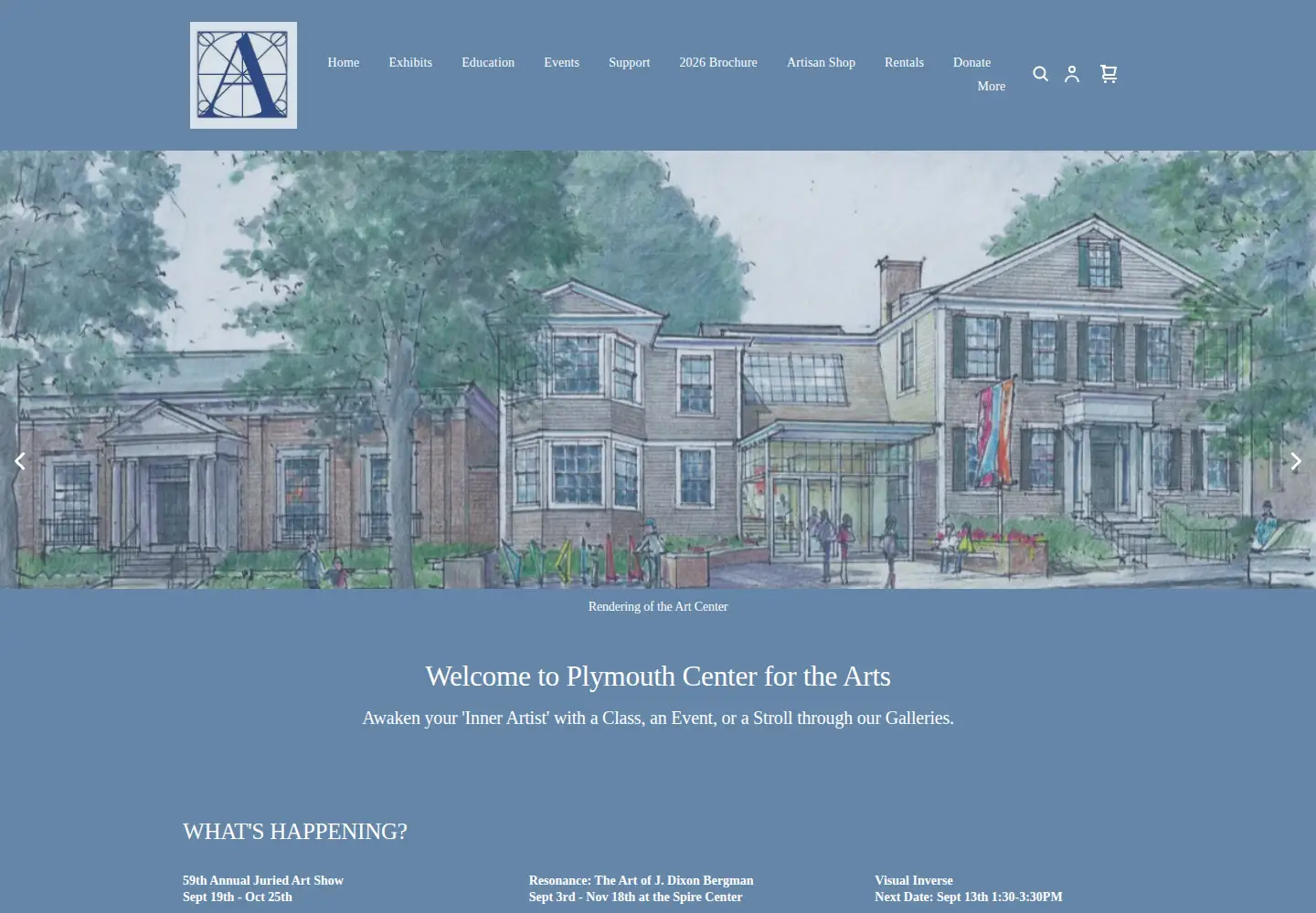 Captured homepage of artsplymouth.org in the current scan