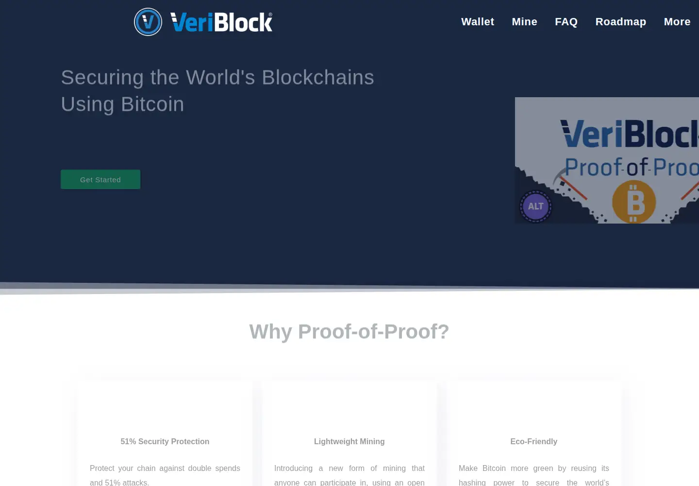 Screenshot of veriblock.org