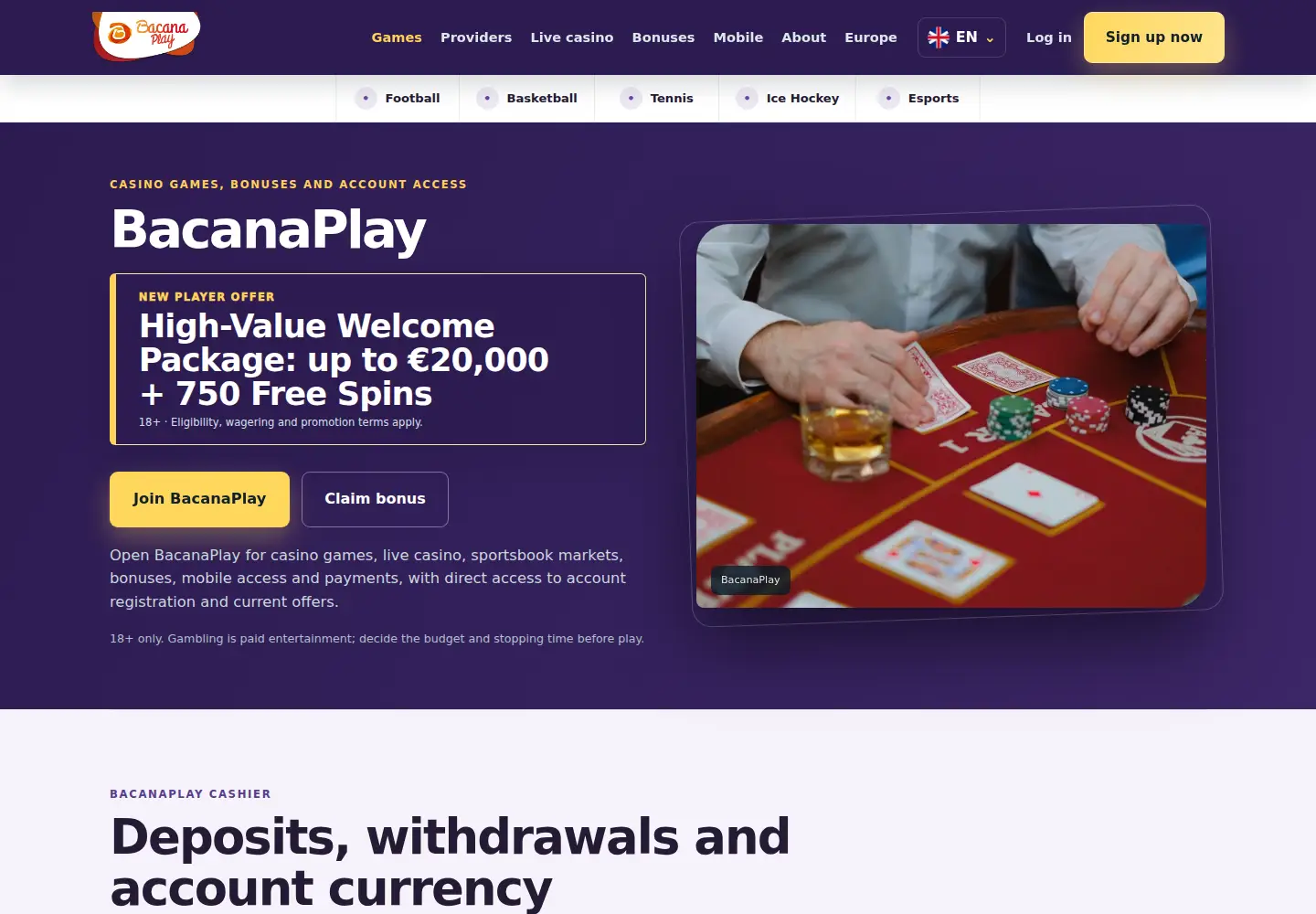 Screenshot of bacanaplay.eu