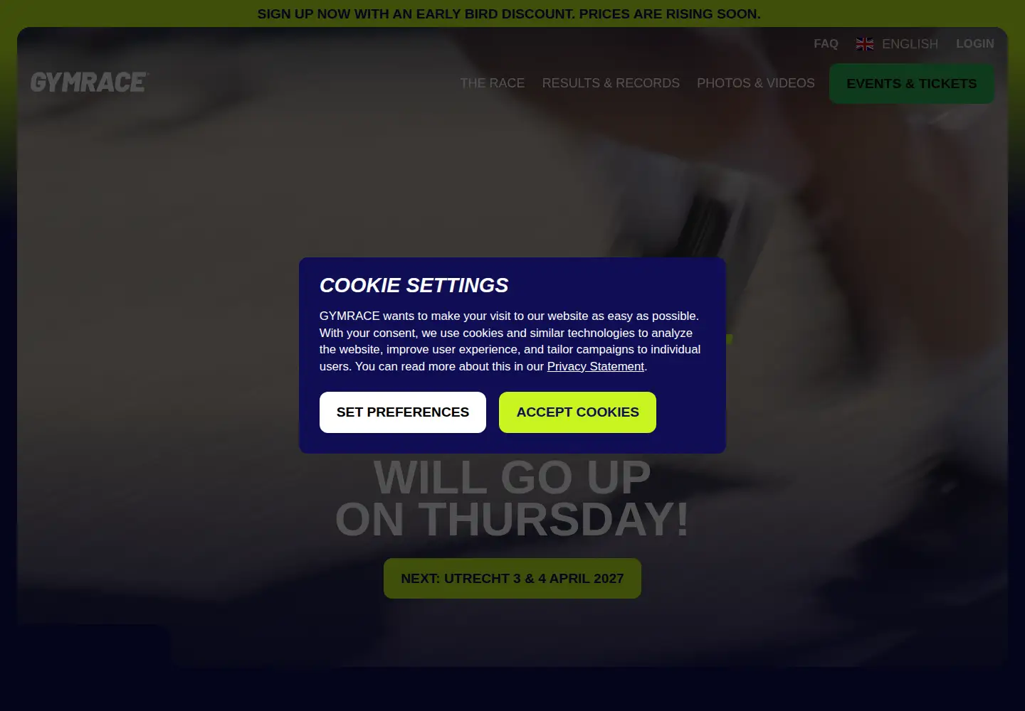 Screenshot of gymrace.com