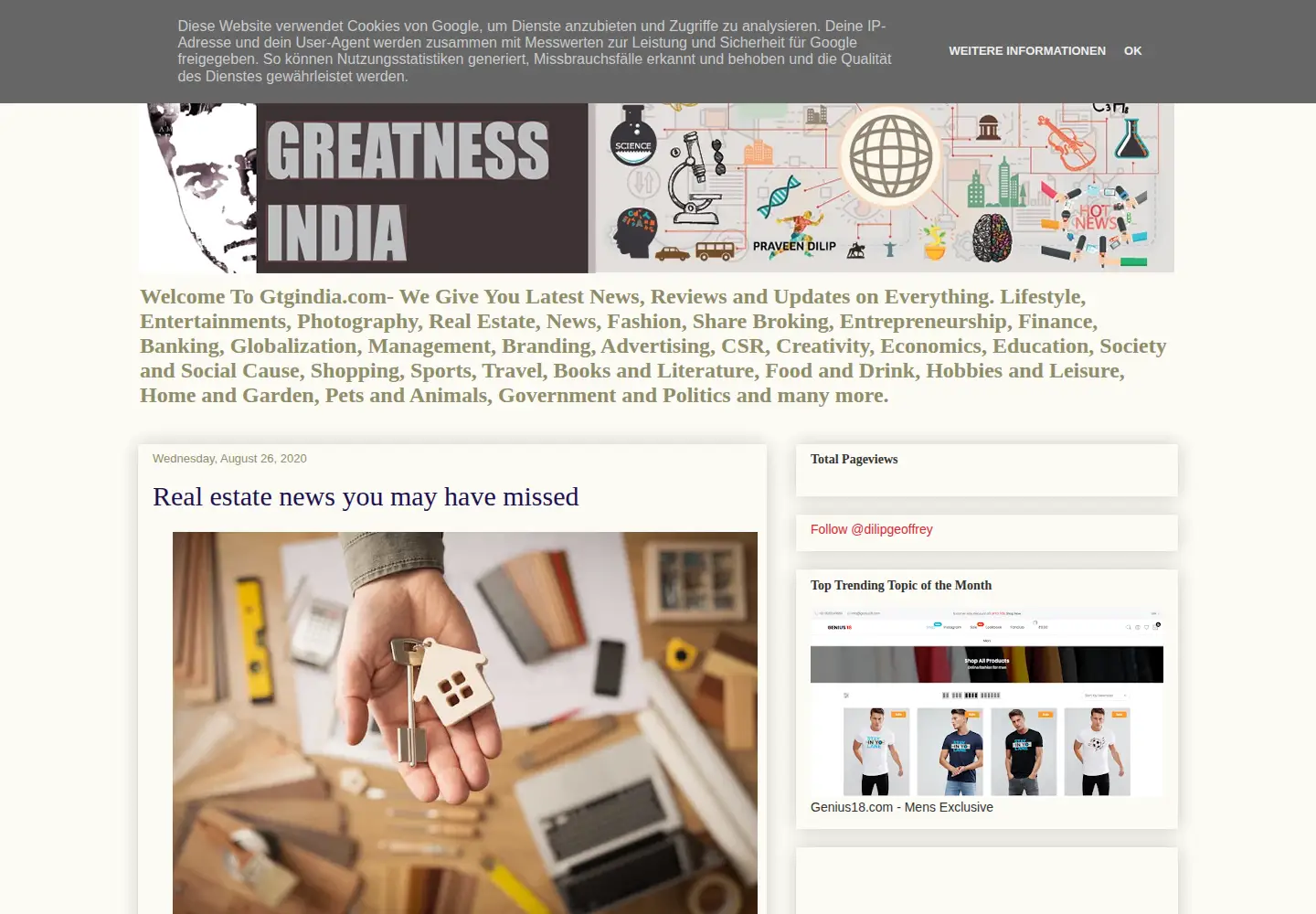 Captured homepage of gtgindia.com in the current scan