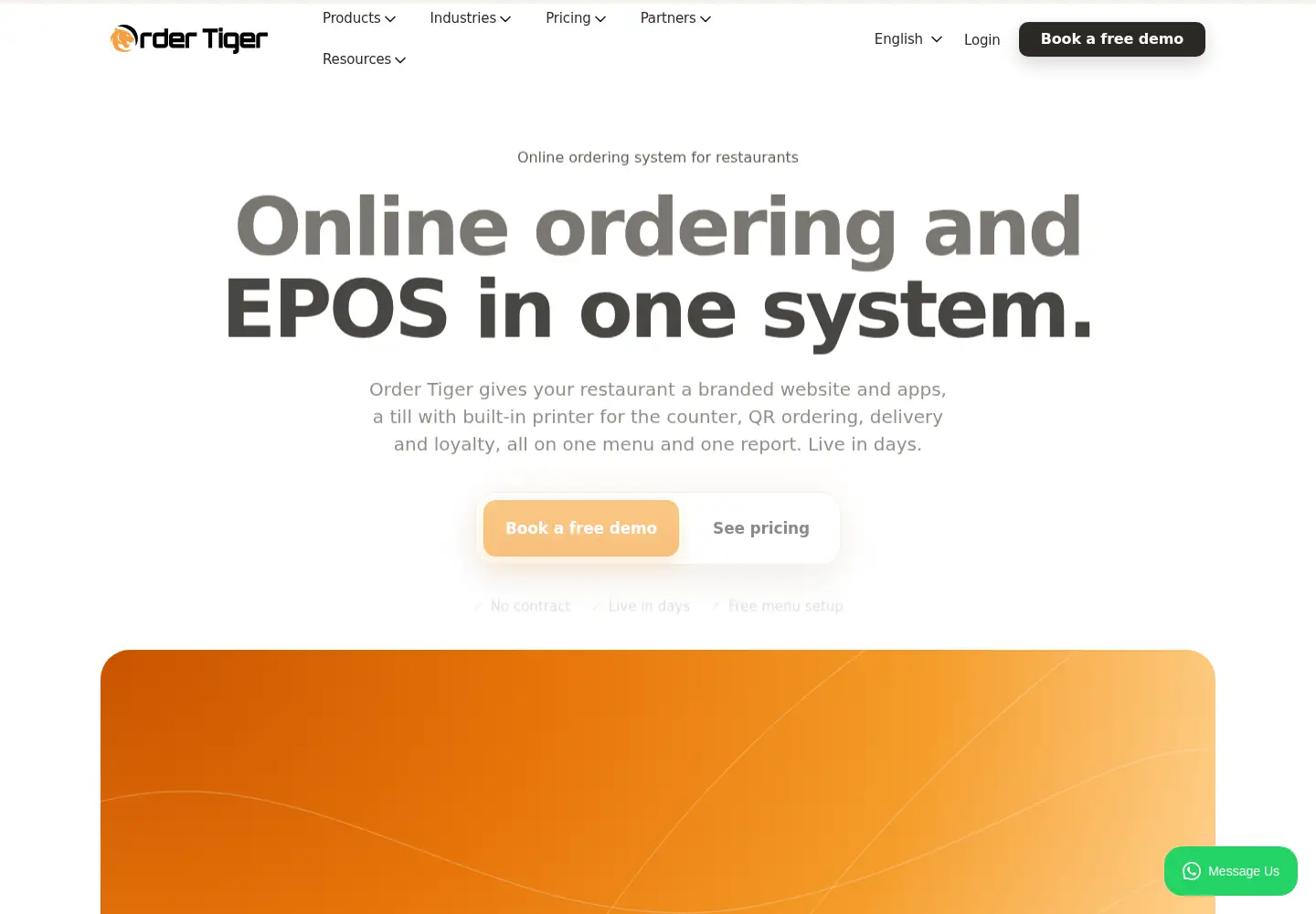 Captured homepage of ordertiger.com in the current scan