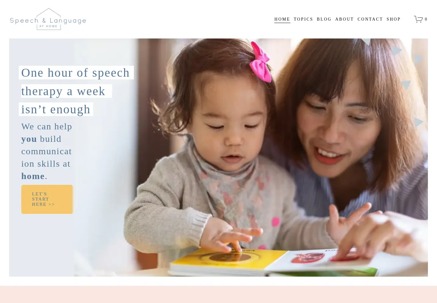Captured homepage of speechandlanguageathome.com in the current scan