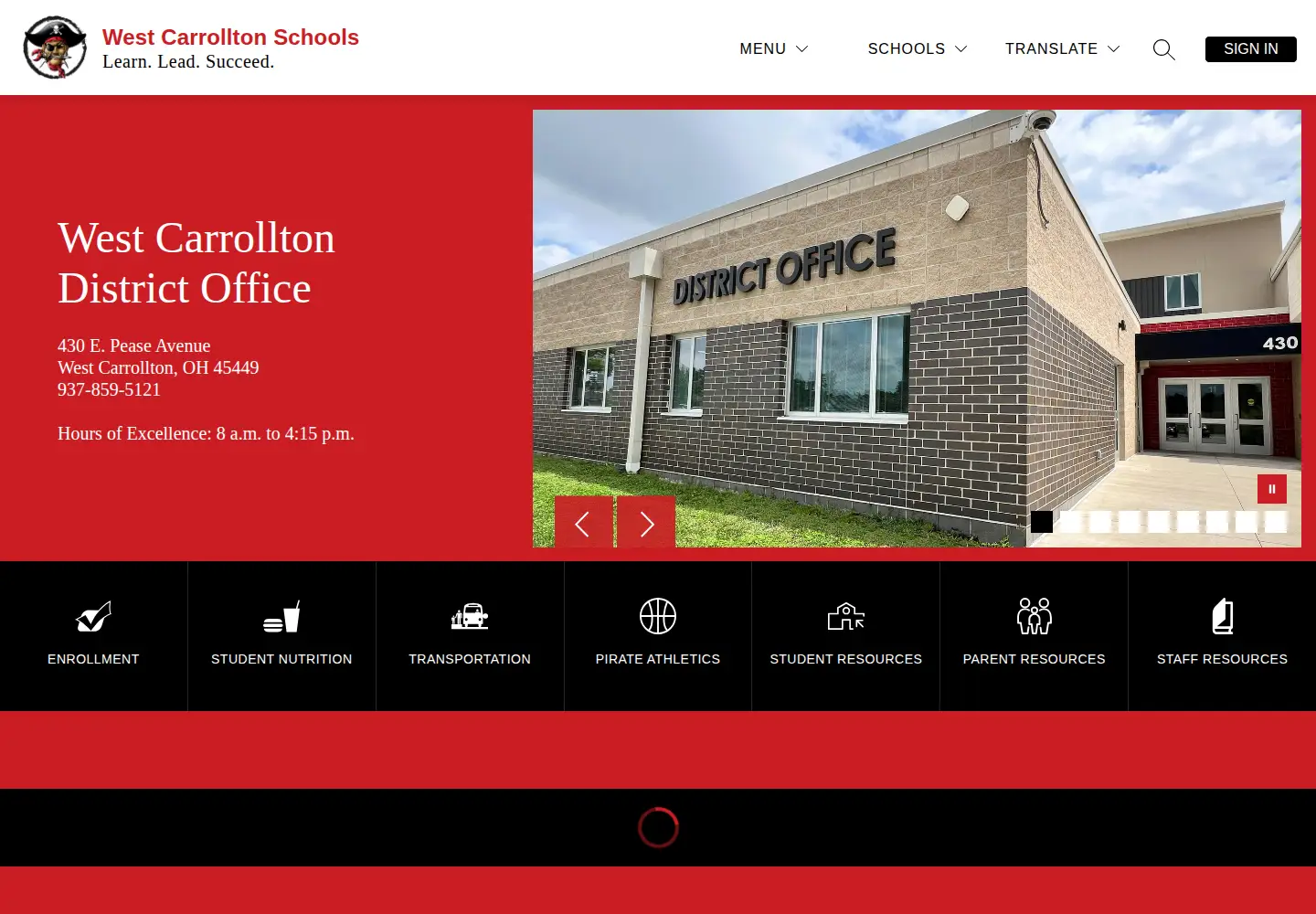 Screenshot of westcarrolltonschools.com