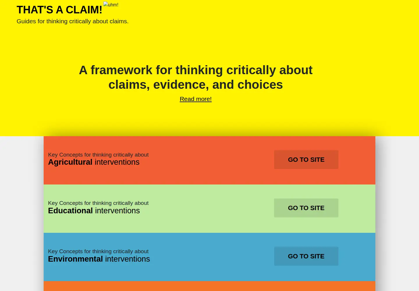 Captured homepage of thatsaclaim.org in the current scan