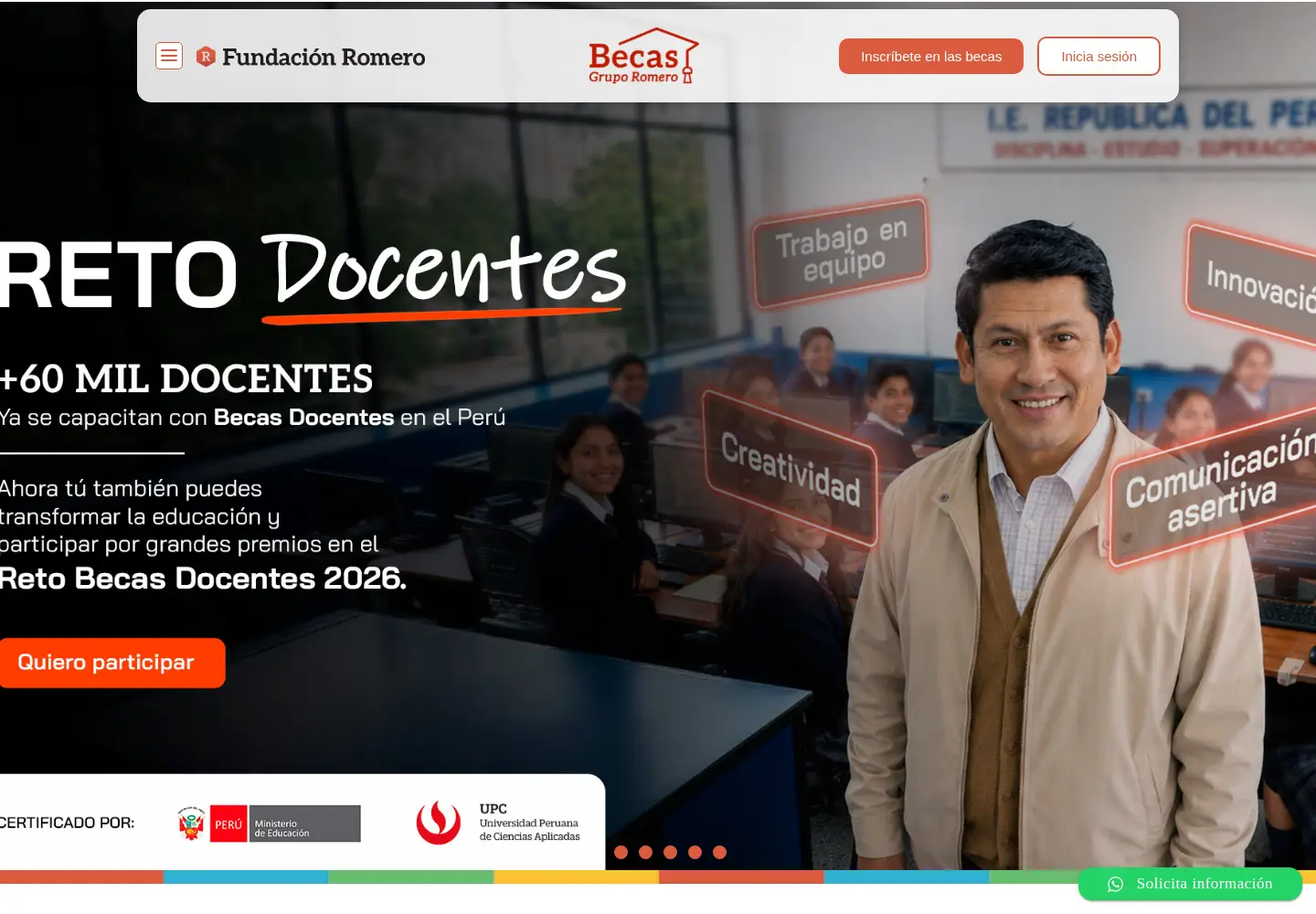 Screenshot of becasgruporomero.pe