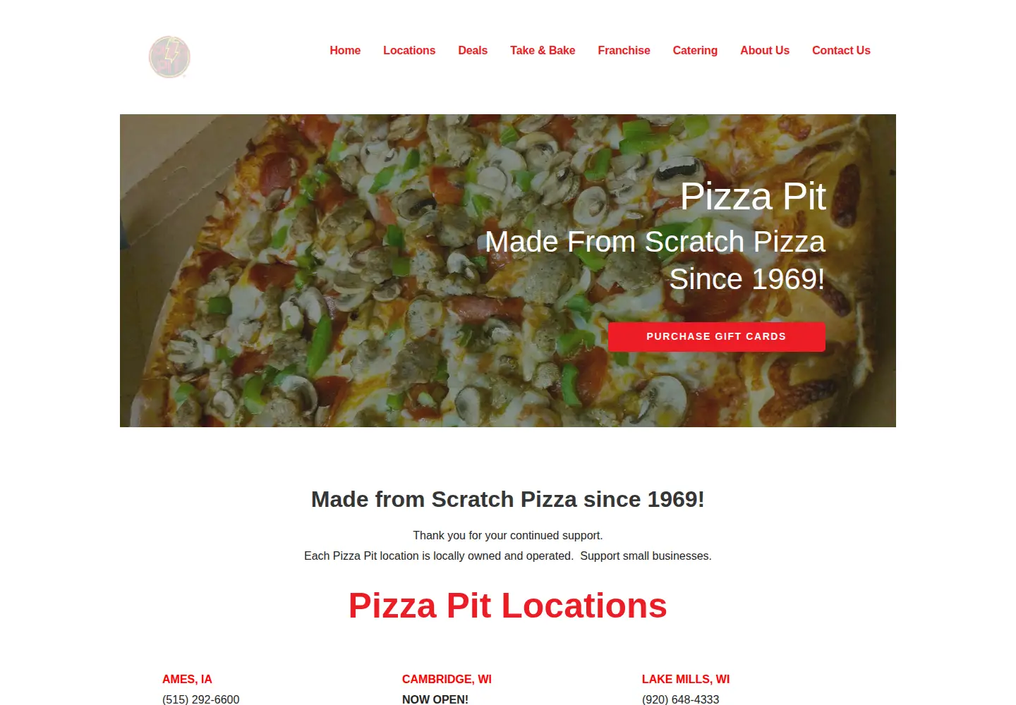 Screenshot of pizzapit.biz