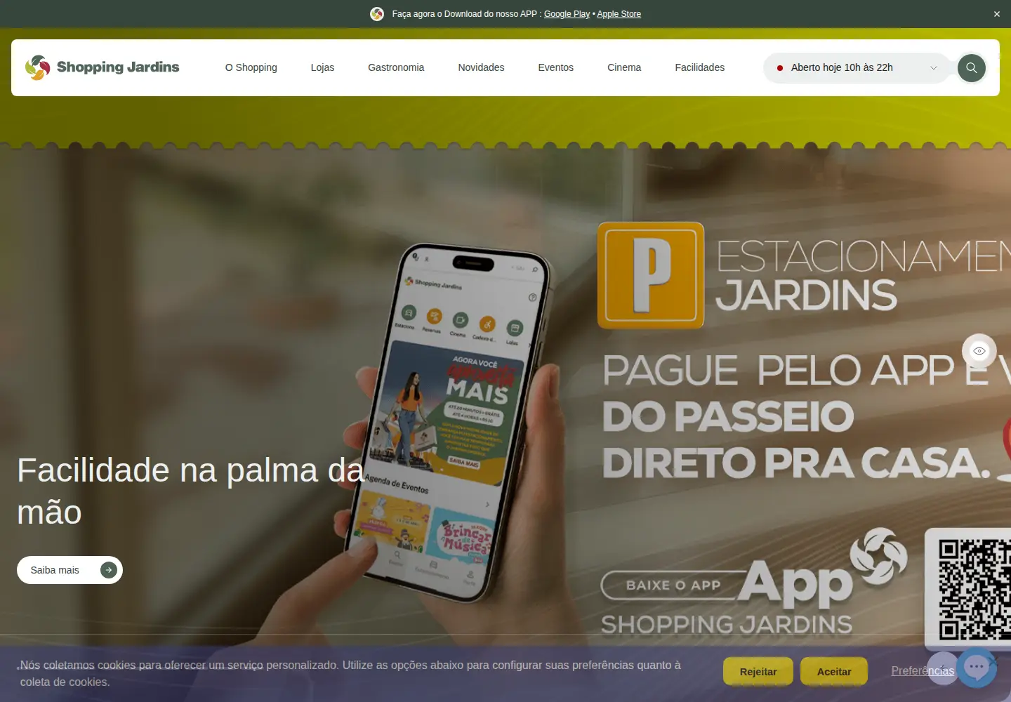 Captured homepage of shoppingjardins.com.br in the current scan