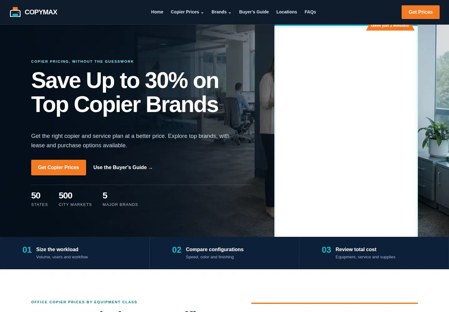 Screenshot of officecopierprices.com
