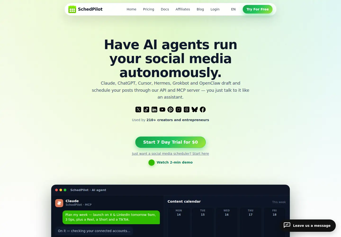 Screenshot of schedpilot.com