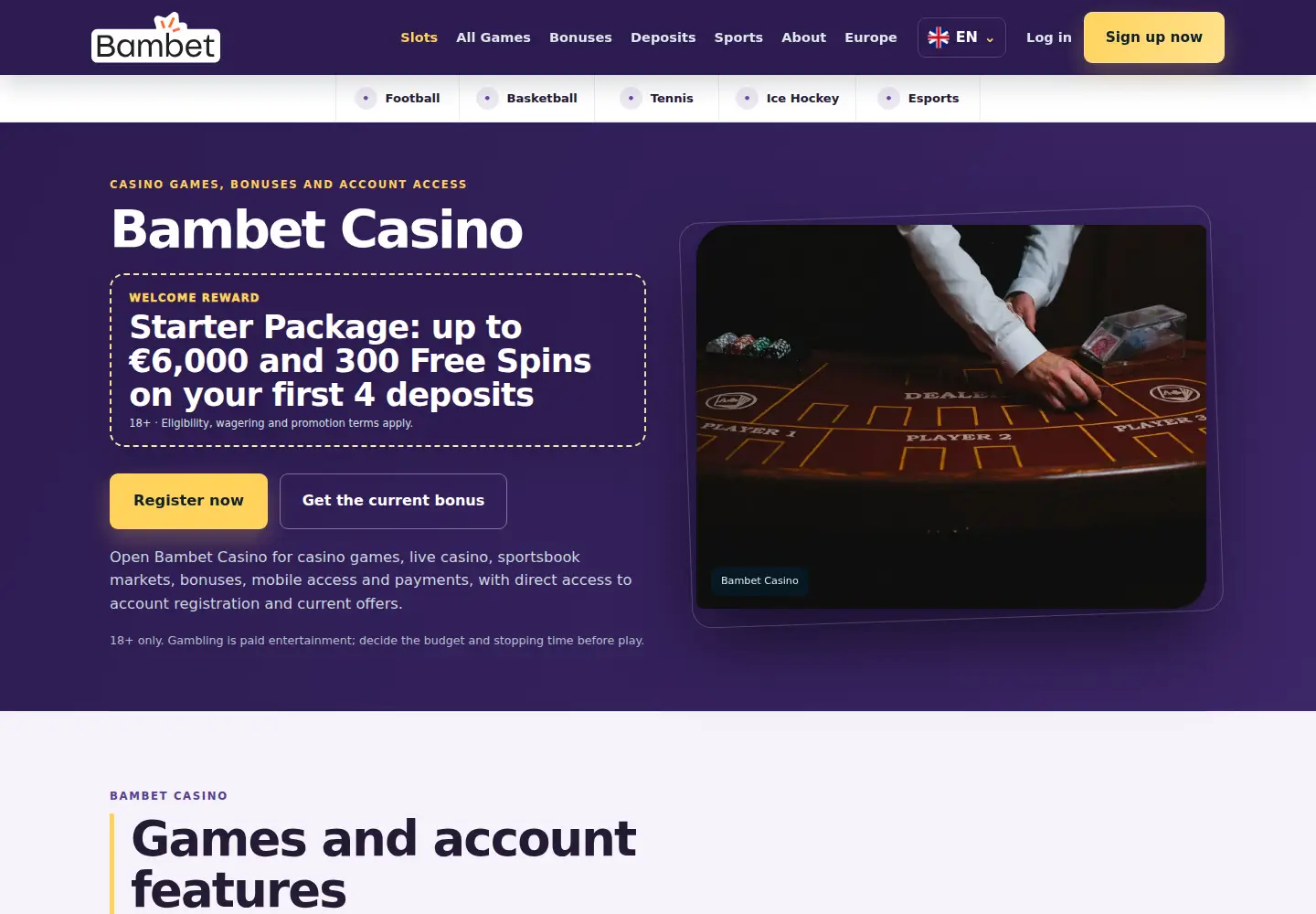 Screenshot of bambet.eu