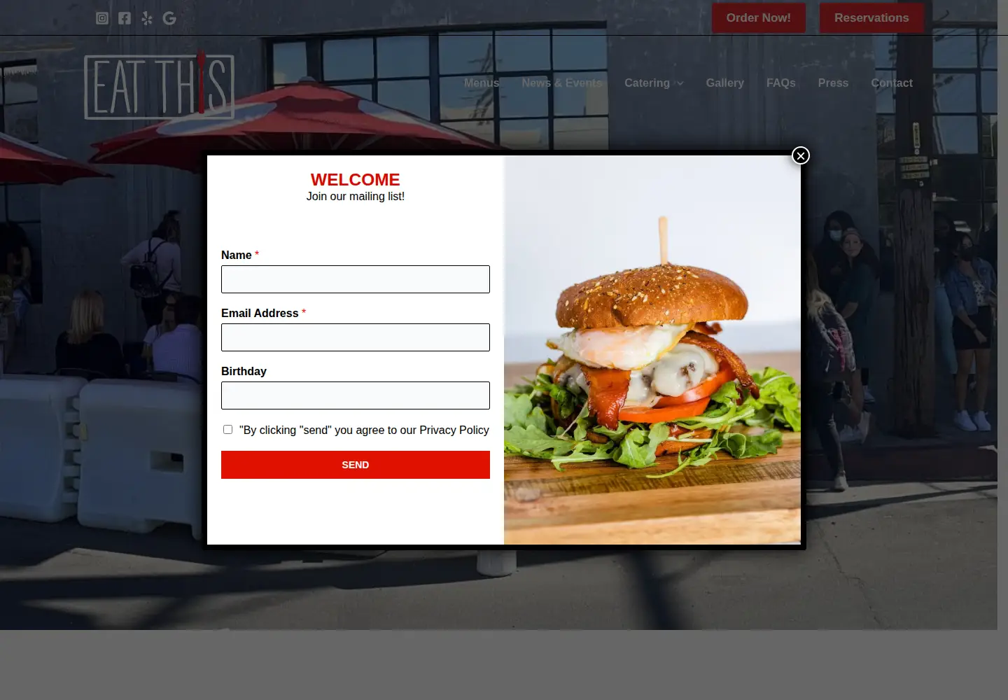 Screenshot of eatthiscafe.com
