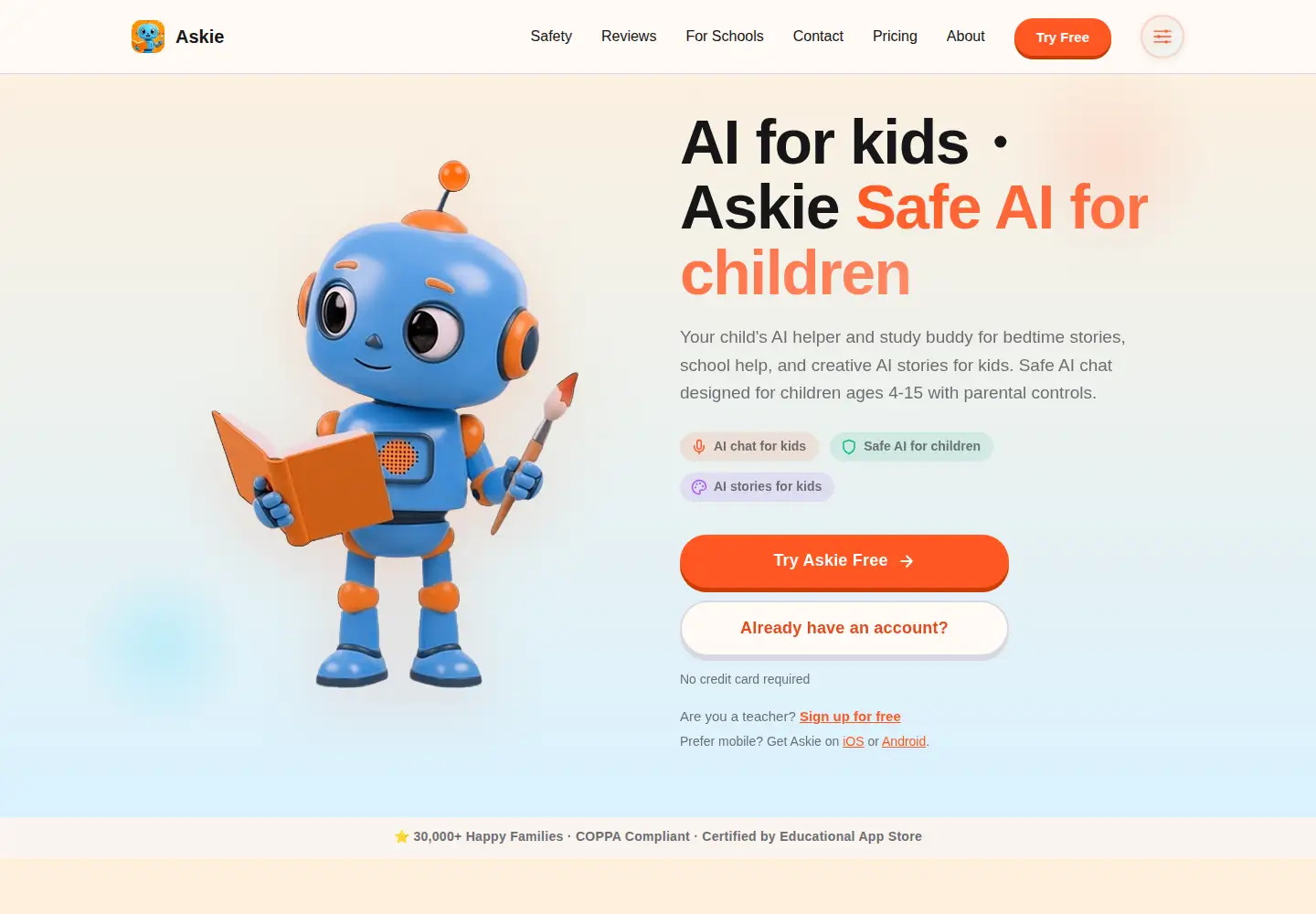 Captured homepage of kidsai.app in the current scan
